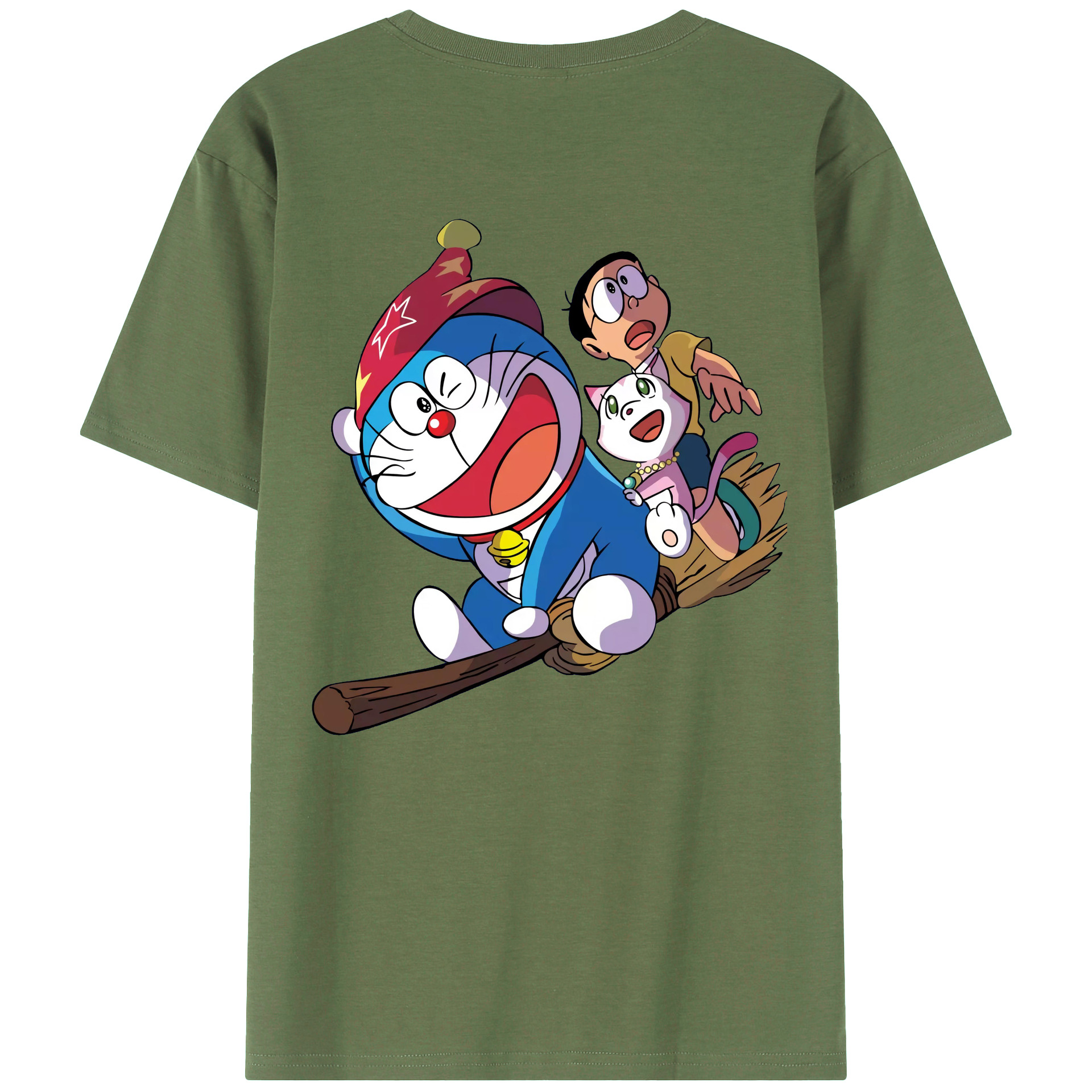 （画像用） ドラえもん Doraemon 綿100％ メンズ半袖Tシャツ（バックプリント） 通気性